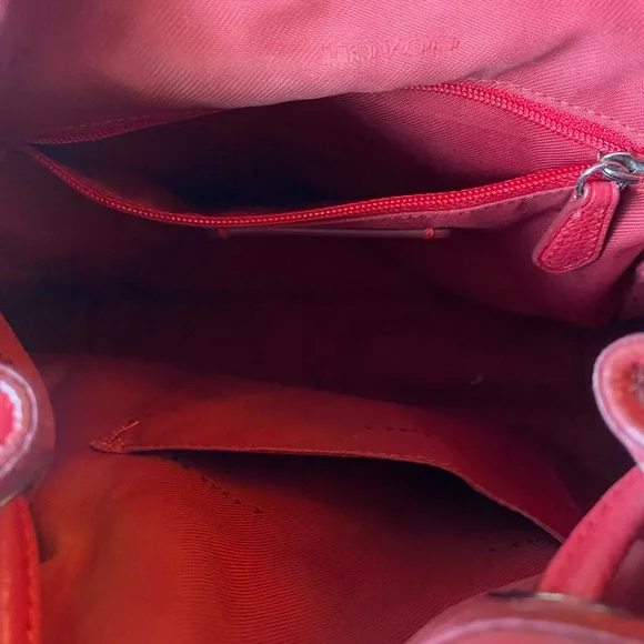 COACH Red Leather Mini Turnlock Rucksack Backpack #37581 - Picture 6 of 7